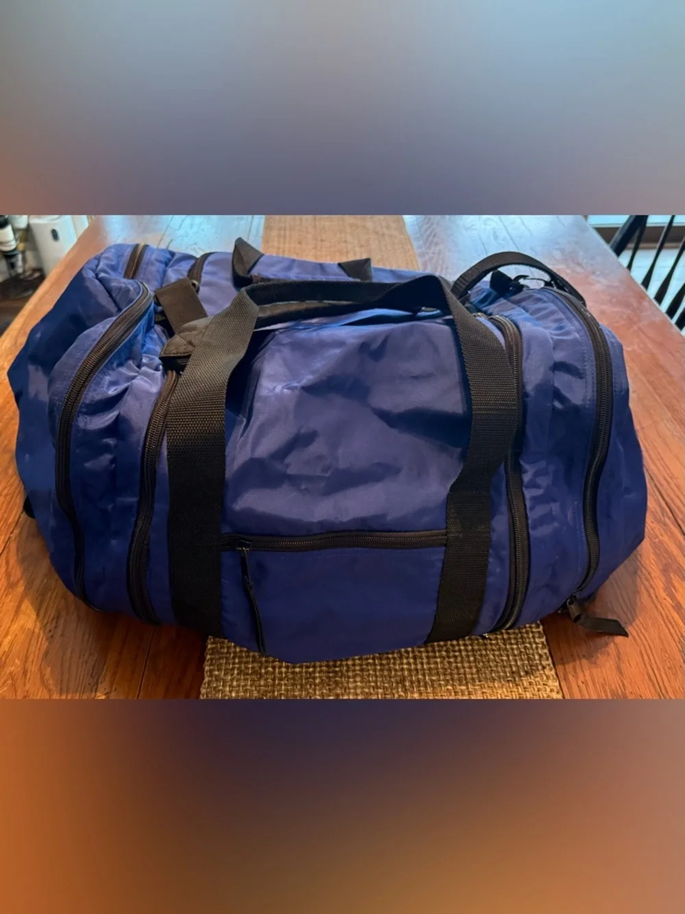 LL Bean Blue Travel Duffel Bag - XL capacity Vintage Y2K